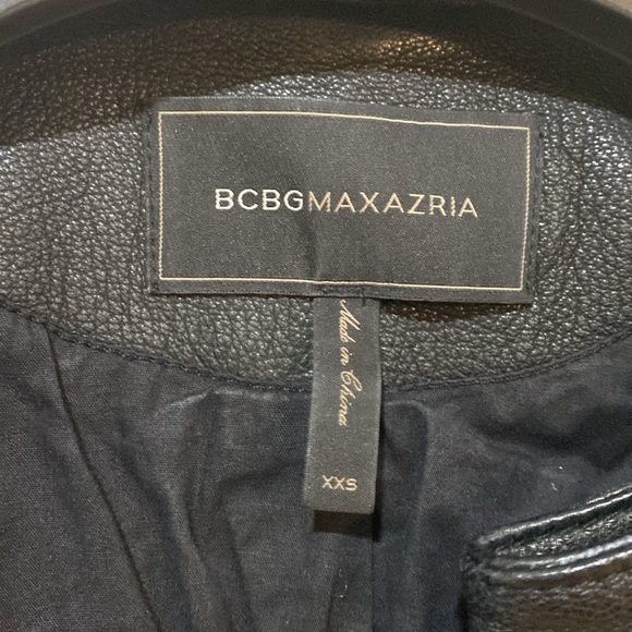 New BCBG BCBGMaxazria Black Moto Biker Leather Jacket Blake - Picture 7 of 14